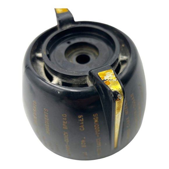 Vintage Sunbeam Mixmaster Model 12 Speed Dial Knob Black with Gold Replacement - Picture 9 of 10